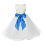 Ivory Formal Wedding Pageant Special Occasions Rattail Edge Tulle Flower Girl Dress 829S(5)