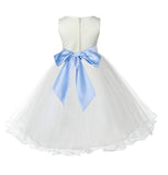Ivory Formal Wedding Pageant Special Occasions Rattail Edge Tulle Flower Girl Dress 829S(5)