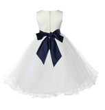 Ivory Formal Wedding Pageant Special Occasions Rattail Edge Tulle Flower Girl Dress 829S(5)