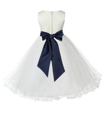 Ivory Formal Wedding Pageant Special Occasions Rattail Edge Tulle Flower Girl Dress 829S(5)