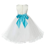 Ivory Formal Wedding Pageant Special Occasions Rattail Edge Tulle Flower Girl Dress 829S(5)