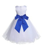 White Formal Wedding Pageant Special Occasions Rattail Edge Tulle Flower Girl Dress 829S(4)