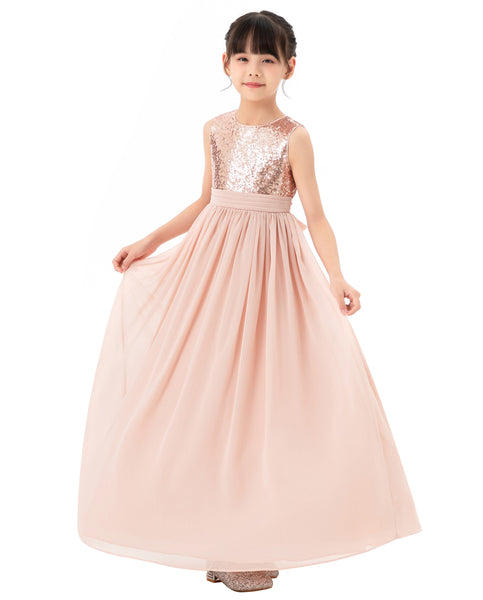 Heart Cutout Chiffon Flower Girl Dress for Formal Events Communion Baptism Father Daughter Dance SH1