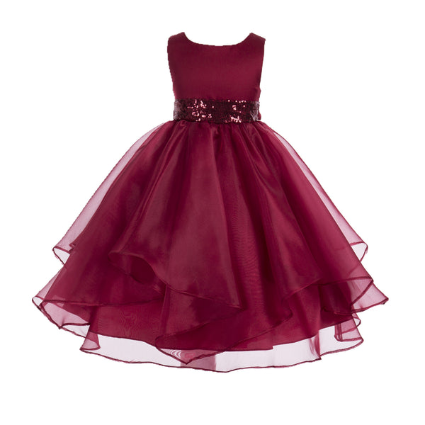 Sequin Ruffles Organza Flower Girl Dress Toddler Wedding Pageant Party Recital Special Event 012S(2)