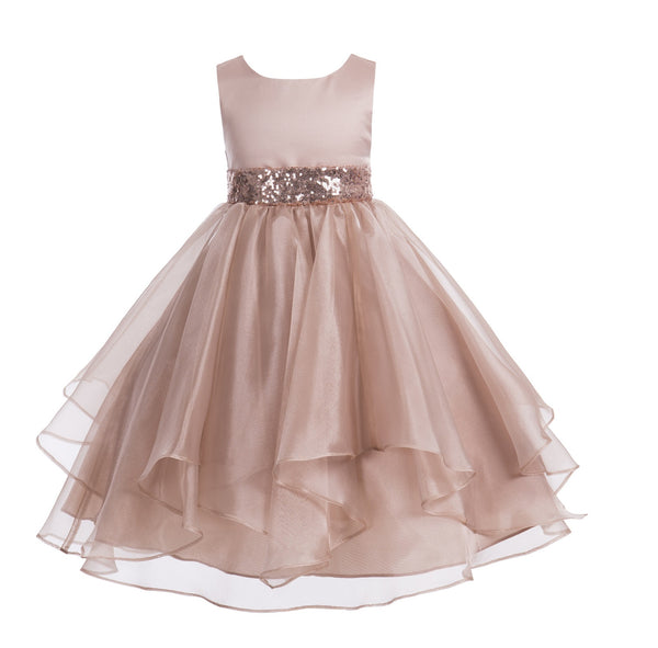 Sequin Ruffles Organza Flower Girl Dress Toddler Wedding Pageant Party Recital Special Event 012S(2)