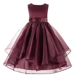 Sequin Ruffles Organza Flower Girl Dress Toddler Wedding Pageant Party Recital Special Event 012S(2)