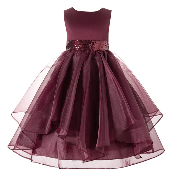 Sequin Ruffles Organza Flower Girl Dress Toddler Wedding Pageant Party Recital Special Event 012S(2)