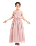 A-Line Ruffle Chiffon Flower Girl Dresses for Special Occasions Junior Pageant Princess Gown 192