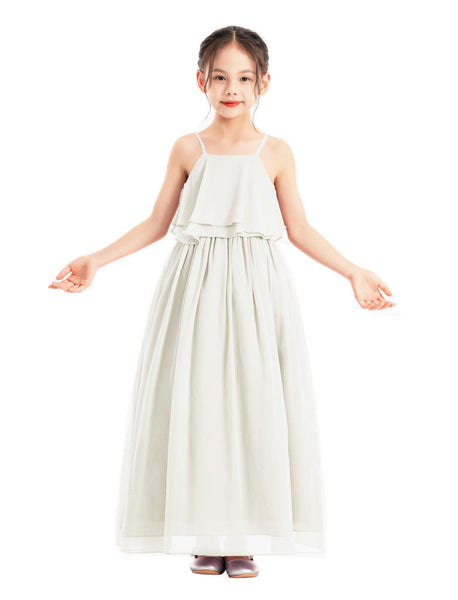 A-Line Ruffle Chiffon Flower Girl Dresses for Special Occasions Junior Pageant Princess Gown 192