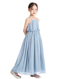 A-Line Ruffle Chiffon Flower Girl Dresses for Special Occasions Junior Pageant Princess Gown 192