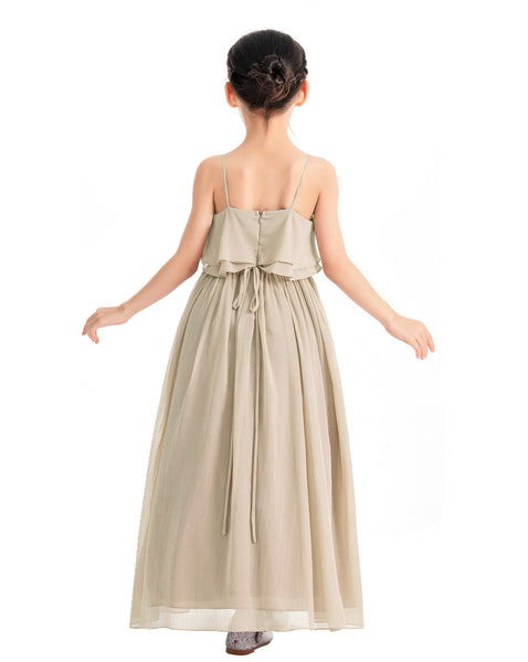 A-Line Ruffle Chiffon Flower Girl Dresses for Special Occasions Junior Pageant Princess Gown 192