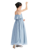A-Line Ruffle Chiffon Flower Girl Dresses for Special Occasions Junior Pageant Princess Gown 192