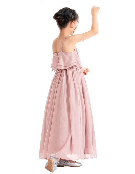 A-Line Ruffle Chiffon Flower Girl Dresses for Special Occasions Junior Pageant Princess Gown 192
