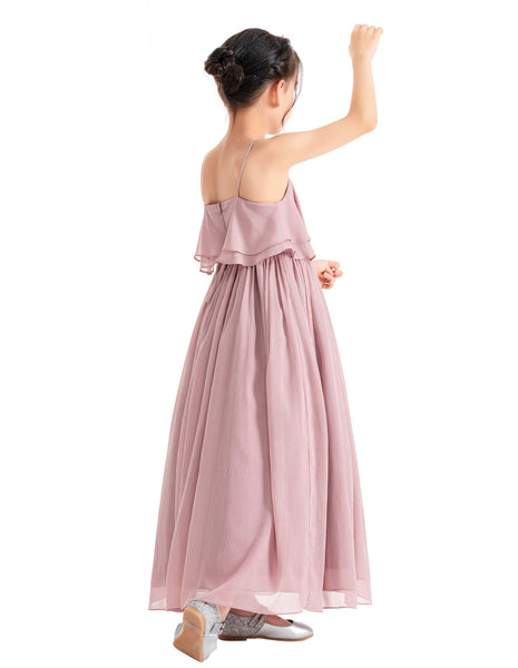 A-Line Ruffle Chiffon Flower Girl Dresses for Special Occasions Junior Pageant Princess Gown 192
