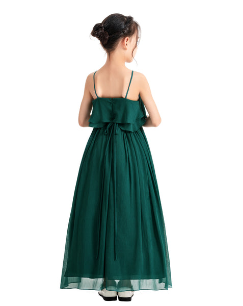 A-Line Ruffle Chiffon Flower Girl Dresses for Special Occasions Junior Pageant Princess Gown 192