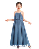 A-Line Ruffle Chiffon Flower Girl Dresses for Special Occasions Junior Pageant Princess Gown 192