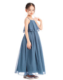 A-Line Ruffle Chiffon Flower Girl Dresses for Special Occasions Junior Pageant Princess Gown 192