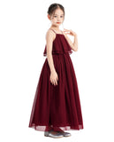 A-Line Ruffle Chiffon Flower Girl Dresses for Special Occasions Junior Pageant Princess Gown 192