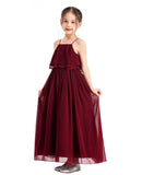 A-Line Ruffle Chiffon Flower Girl Dresses for Special Occasions Junior Pageant Princess Gown 192