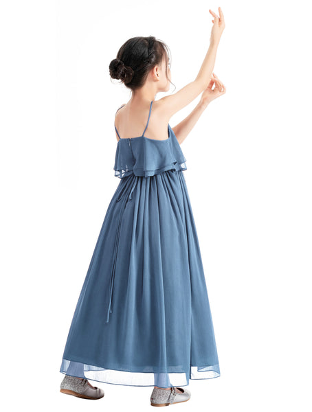 A-Line Ruffle Chiffon Flower Girl Dresses for Special Occasions Junior Pageant Princess Gown 192