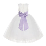 Ivory Floral Lace Flower Girl Dress Special Events Christening Pageant Gown Communion Recital LG7(2)