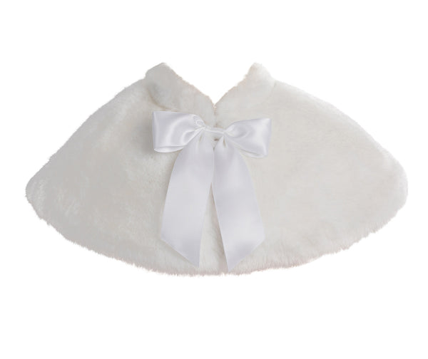 Faux Fur Junior Flower Girl Shrug Princess Capelet Dress Cover-up Beauty Pageants Formal Party