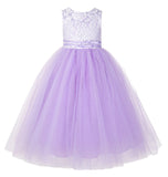 Lace Tulle Tutu Flower Girl Dress Ceremonial Gown Junior Pageant Dress Ballroom Gown 188