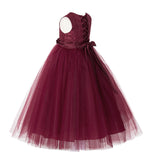 Lace Tulle Tutu Flower Girl Dress Ceremonial Gown Junior Pageant Dress Ballroom Gown 188