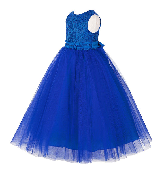 Lace Tulle Tutu Flower Girl Dress Ceremonial Gown Junior Pageant Dress Ballroom Gown 188