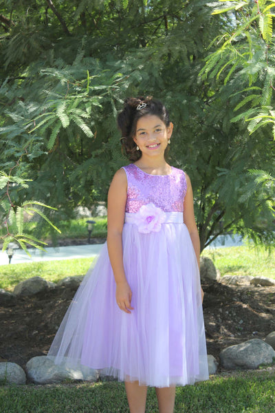 Sparkling Sequins Mesh Tulle Flower Girl Dress Wedding Pageant Toddler Holiday Gown Occasions 124