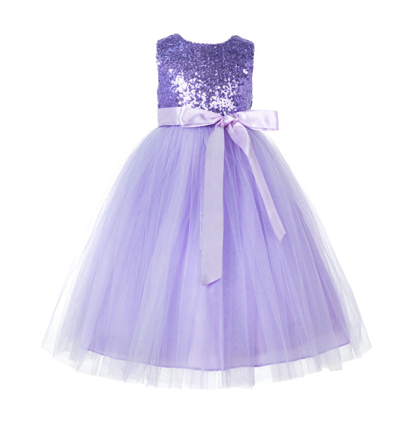 Sequins Heart Cutout Tulle Flower Girl Dress Junior Beauty Pageant Holiday Special Occasions 172seq(2)