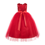 Sequins Heart Cutout Tulle Flower Girl Dress Junior Beauty Pageant Holiday Special Occasions 172seq(2)