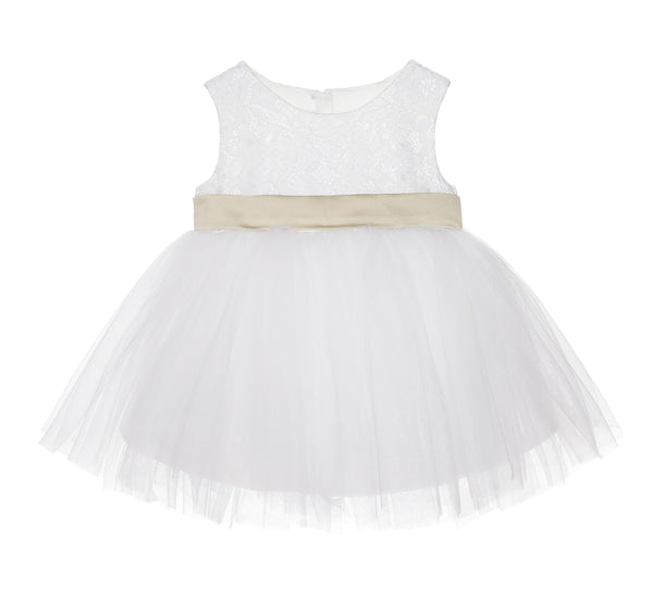 Ivory Lace Heart Cutout Junior Flower Girl Dress Mini Bride Wedding Reception Communion Baptism BB1