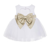 White Lace Heart Cutout Junior Flower Girl Dress Mini Bride Wedding Reception Communion Baptism BB1