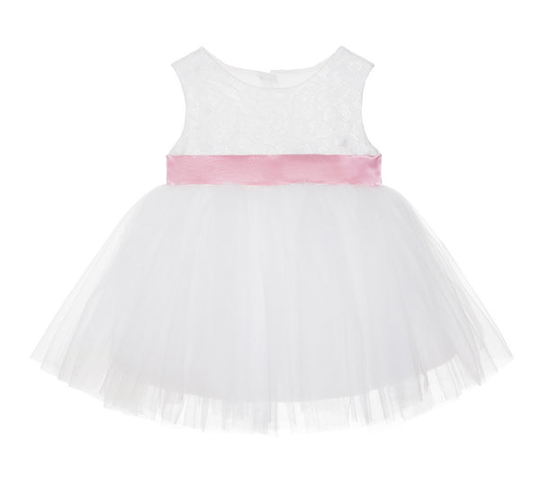 Ivory Lace Heart Cutout Junior Flower Girl Dress Mini Bride Wedding Reception Communion Baptism BB1