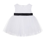 White Lace Heart Cutout Junior Flower Girl Dress Mini Bride Wedding Reception Communion Baptism BB1