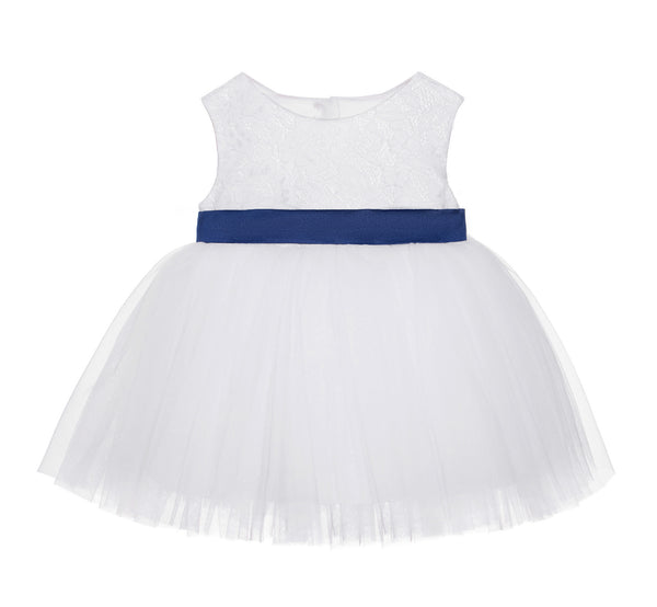 White Lace Heart Cutout Junior Flower Girl Dress Mini Bride Wedding Reception Communion Baptism BB1