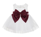 Ivory Lace Heart Cutout Junior Flower Girl Dress Mini Bride Wedding Reception Communion Baptism BB1