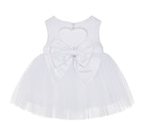 White Lace Heart Cutout Junior Flower Girl Dress Mini Bride Wedding Reception Communion Baptism BB1