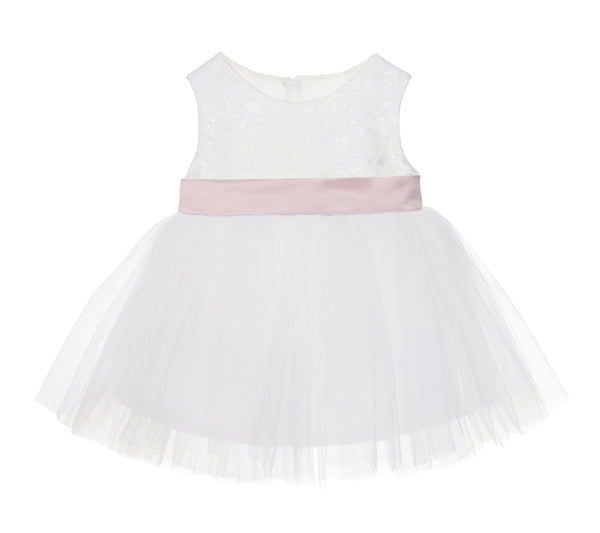 Ivory Lace Heart Cutout Junior Flower Girl Dress Mini Bride Wedding Reception Communion Baptism BB1