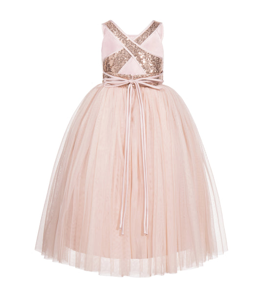 Sweetheart Neck Crossed Straps A-Line Flower Girl Dress Junior Pageant Mini Bride Recital Easter 173