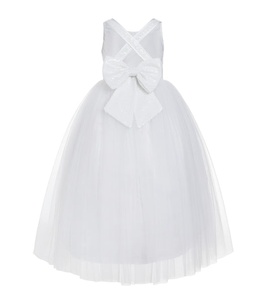 Crossed Straps A-Line Flower Girl Dress Junior Bridesmaid Dresses Formal Special Occasions 177(1)