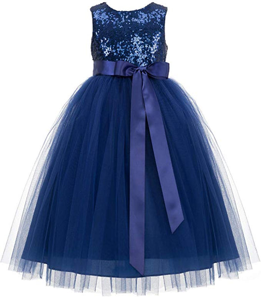 Sequins Heart Cutout Tulle Flower Girl Dress Junior Beauty Pageant Holiday Special Occasions 172seq(1)