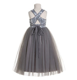 Sweetheart Neck Crossed Straps A-Line Flower Girl Dress Junior Pageant Mini Bride Recital Easter 173