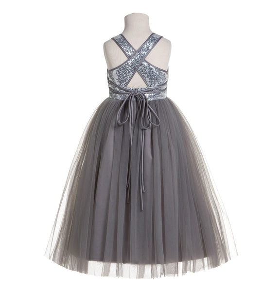 Sweetheart Neck Crossed Straps A-Line Flower Girl Dress Junior Pageant Mini Bride Recital Easter 173