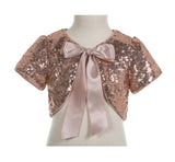 Sequins Mesh Capes Junior Flower Girl Bolero Jacket Special Beauty Pageants Princess Cape Cover Up