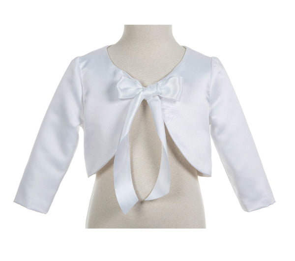 3/4 Sleeves Satin Flower Girl Bolero Girls Jacket Princess Cape Flower Girl Shrug Dress Cover Up