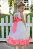 Ivory Floral Lace Heart Cutout Rose Petals Flower Girl Dress Junior Bridesmaid Special Event 185T(5)