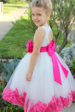 Ivory Floral Lace Heart Cutout Rose Petals Flower Girl Dress Junior Bridesmaid Special Event 185T(3)