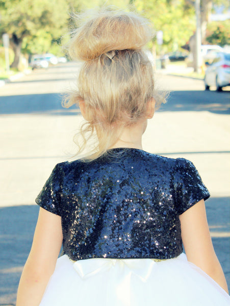 Sequins Mesh Capes Junior Flower Girl Bolero Jacket Special Beauty Pageants Princess Cape Cover Up